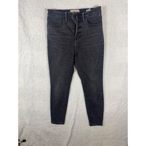 Everlane‎ High Rise Skinny Jeans Black Wash Women's Button Fly Denim Size 28